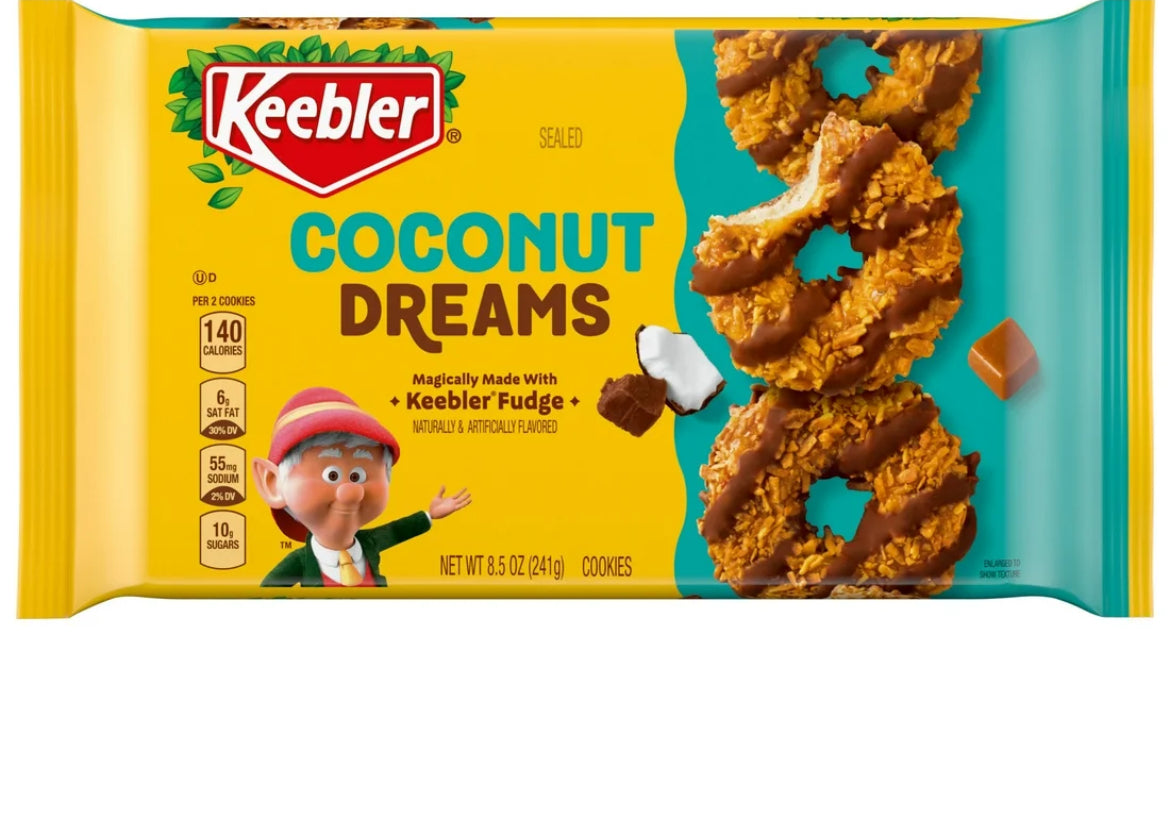 Keebler Coconut Dreams, Coconut and Caramel Cookies Coated in Keebler Fudge, 8.5 oz