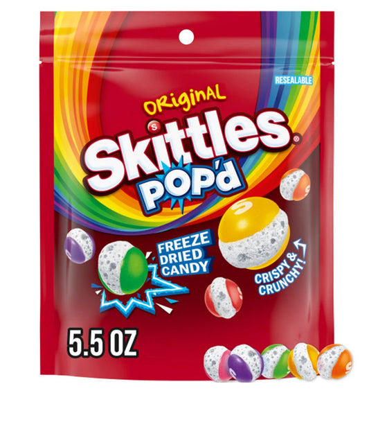 SKITTLES POP'D  Freeze Dried Candy - 5.5 oz Bag
