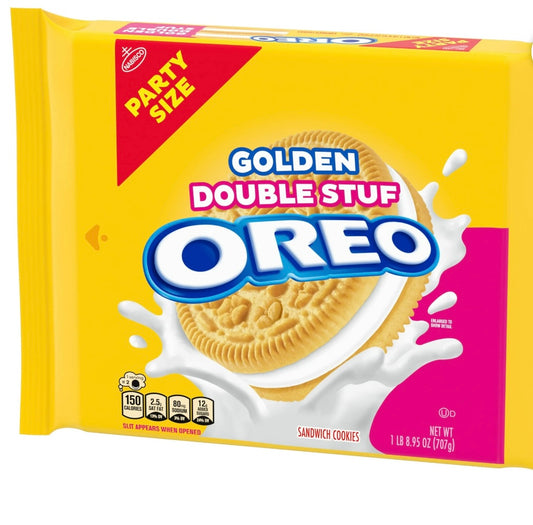 OREO Double Stuf Golden Sandwich Cookies, Party Size, 24.95 oz