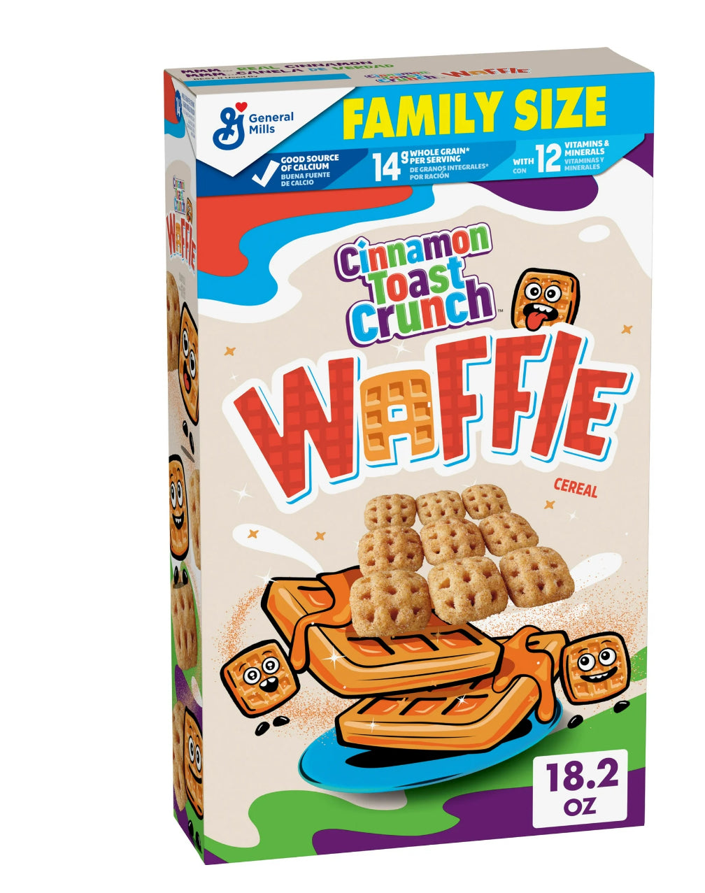 Cinnamon Toast Crunch Waffle Breakfast Cereal, Family Size, 18.2 oz