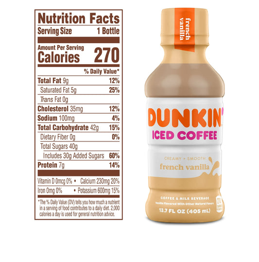 Dunkin’s Iced Coffee | French Vanila - 13.7 Oz