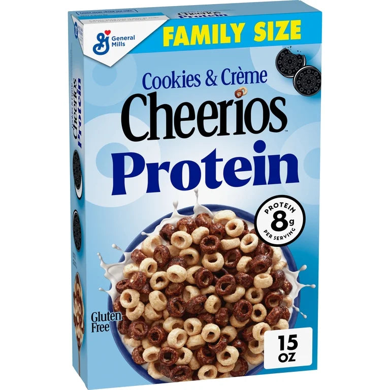Cheerios Protein Cereal, Cookie N Cream , 8g Protein, Family Size, 15 oz