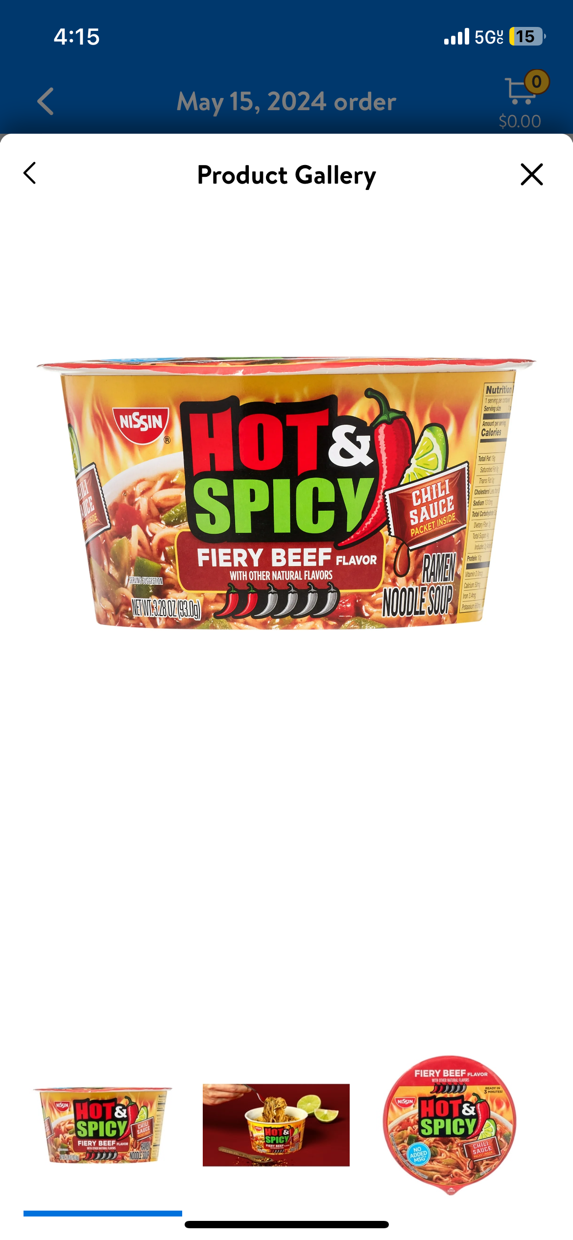 Nissin Hot & Spicy Noodle Bowl