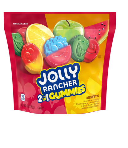 Jolly Rancher Gummies Misfits 2-in-1 Fruit Flavored Candy