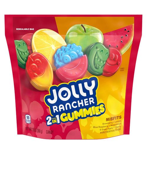 Jolly Rancher Gummies Misfits 2-in-1 Fruit Flavored Candy