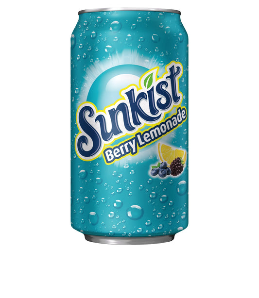 Sunkist Caffeine Free Berry Lemonade Soda Pop, 12 fl oz,