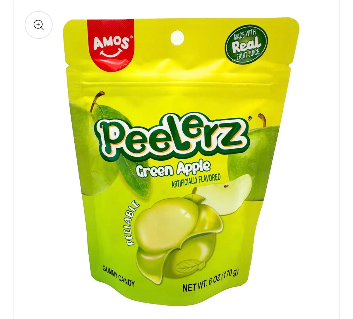 AMOS PEELERZ GUMMY GREEN APPLE - 6OZ