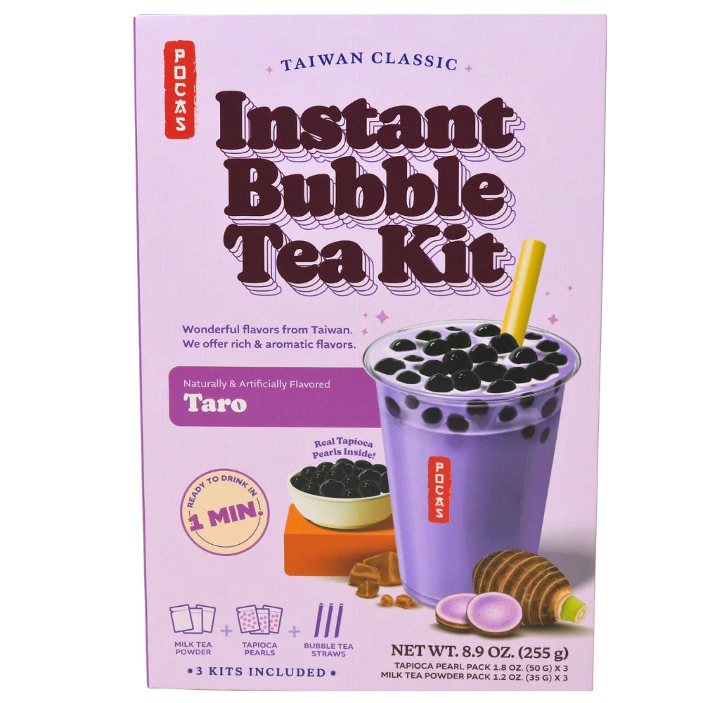 Pocas Bubble Tea Kit,  – Instant Milk Tea Powder with Authentic Tapioca Pearls for Instant Bubble Tea,