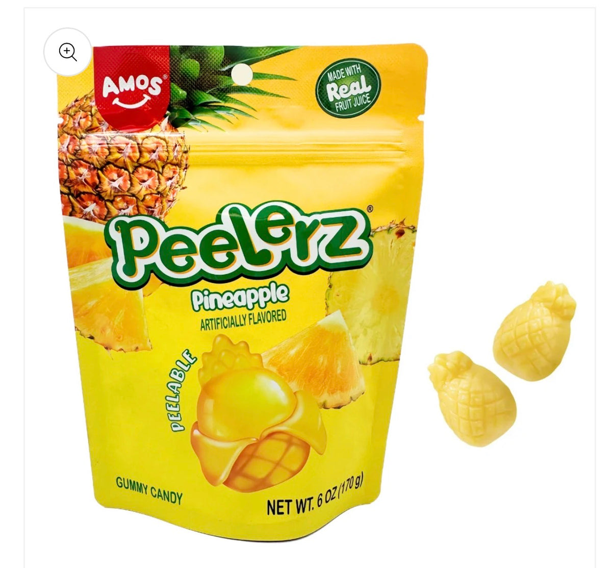 AMOS PEELERZ GUMMY PINEAPPLE - 6OZ