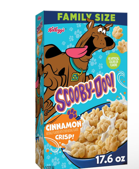 Kellogg’s SCOOBY-DOO! Breakfast Cereal, Kids Snacks, Family Size, Cinnamon Crisp, 17.6 oz Box