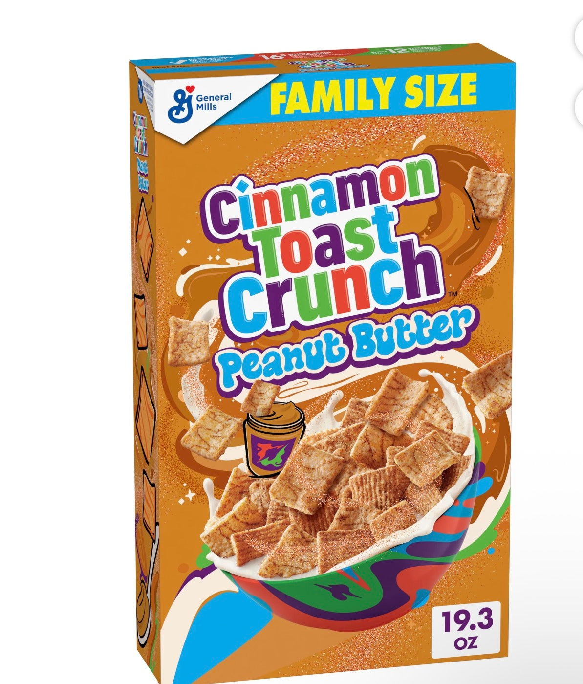 Cinnamon Toast Crunch Peanut Butter Breakfast Cereal, Family Size, 19.3 oz