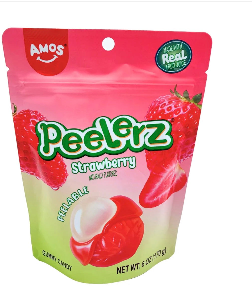 AMOS PEELERZ GUMMY STRAWBERRY - 6OZ