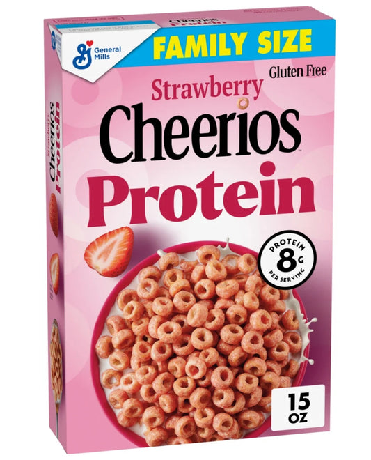Cheerios Protein Cereal, Strawberry, 8g Protein, Family Size, 15 oz