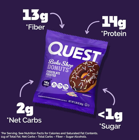 Quest Bake Shop Chocolate Frosted Donuts