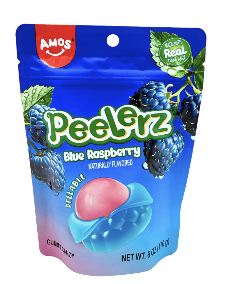 AMOS PEELERZ GUMMY BLUE RASPBERRY- 6OZ