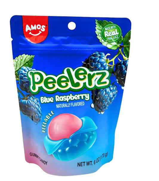 AMOS PEELERZ GUMMY BLUE RASPBERRY- 6OZ