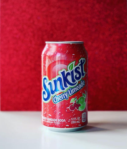 Sunkist Caffeine Free Cherry Lemonade Soda Pop, 12 fl oz,